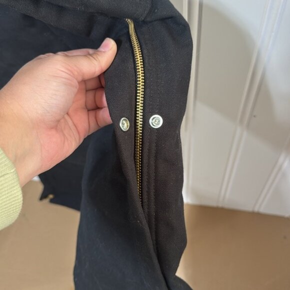 CARHARTT Cotton Insulated Quilted Bib Overalls Black size 38x 34 - Picture 8 of 12